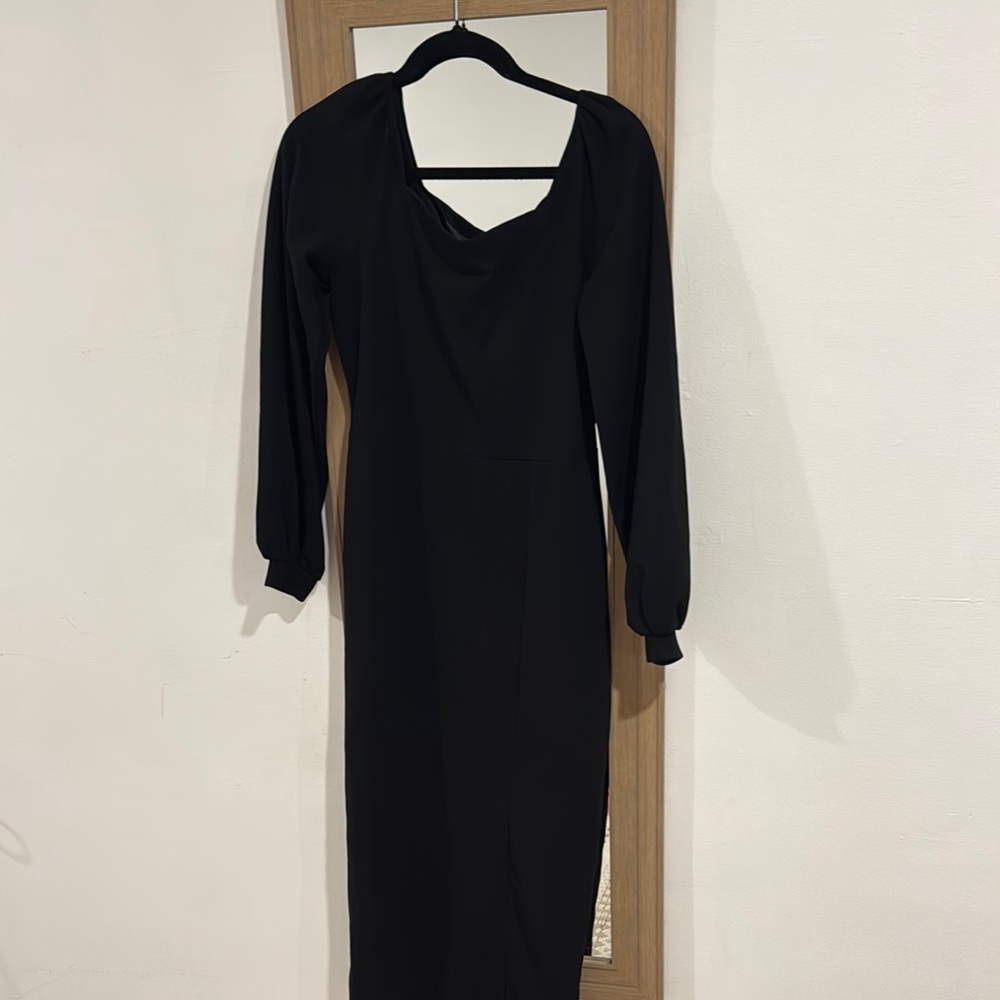 Elegant Black Long Sleeve Dress